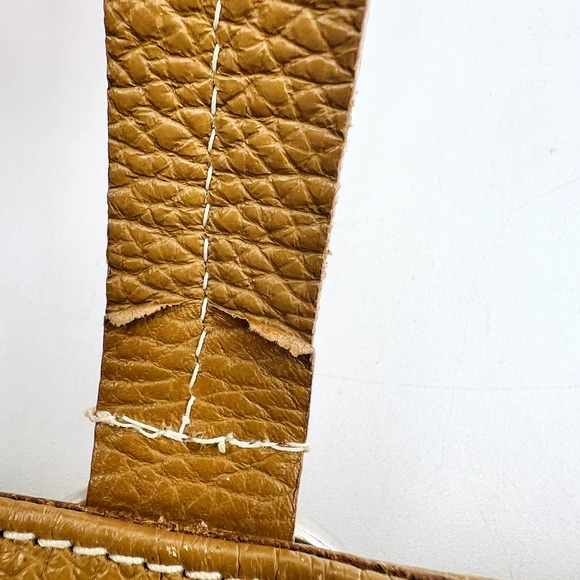 Claudia Firenze Pebbled Genuine Leather Tan Satchel Bag - Picture 11 of 16